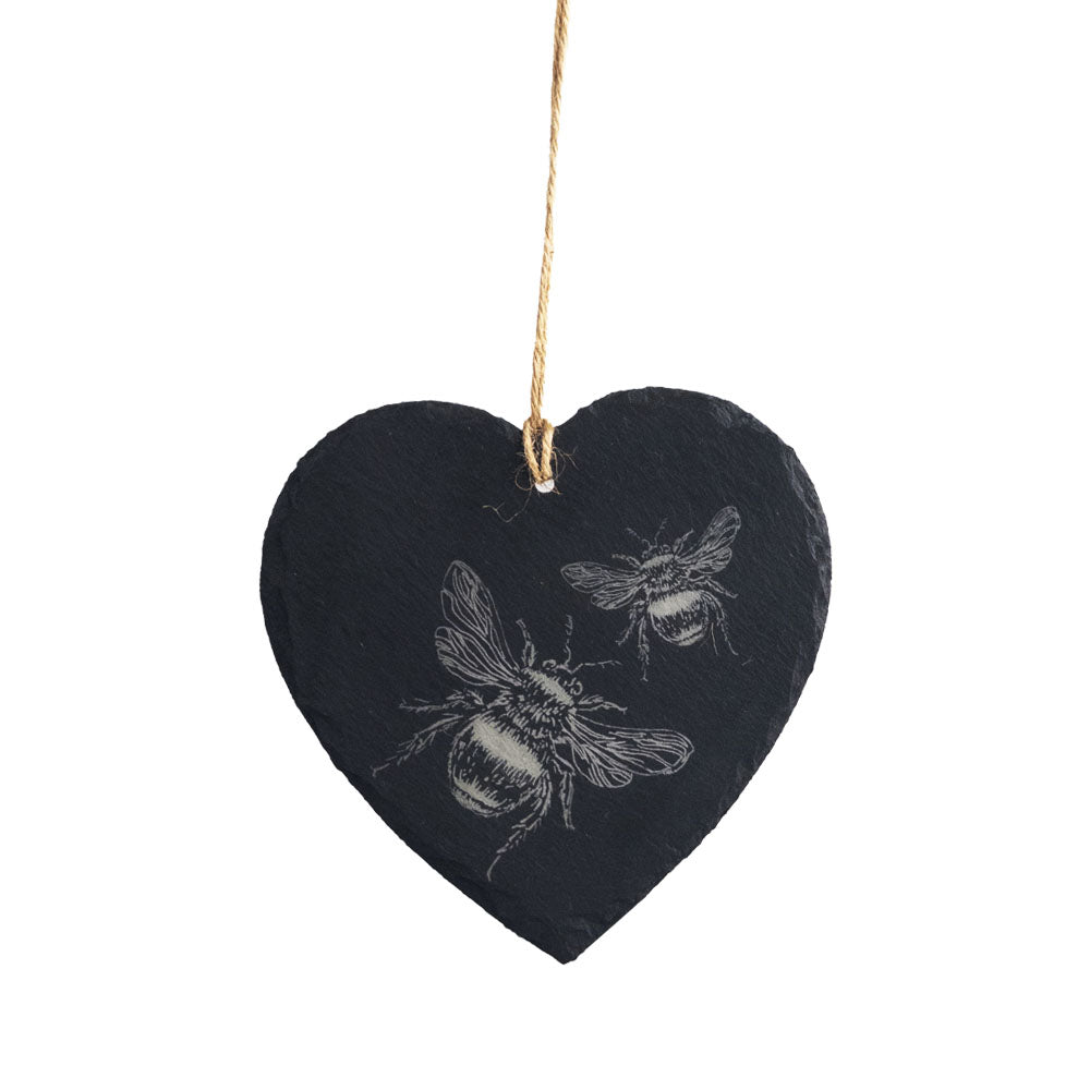 Bee Slate Decoration Large Heart | Selbrae House