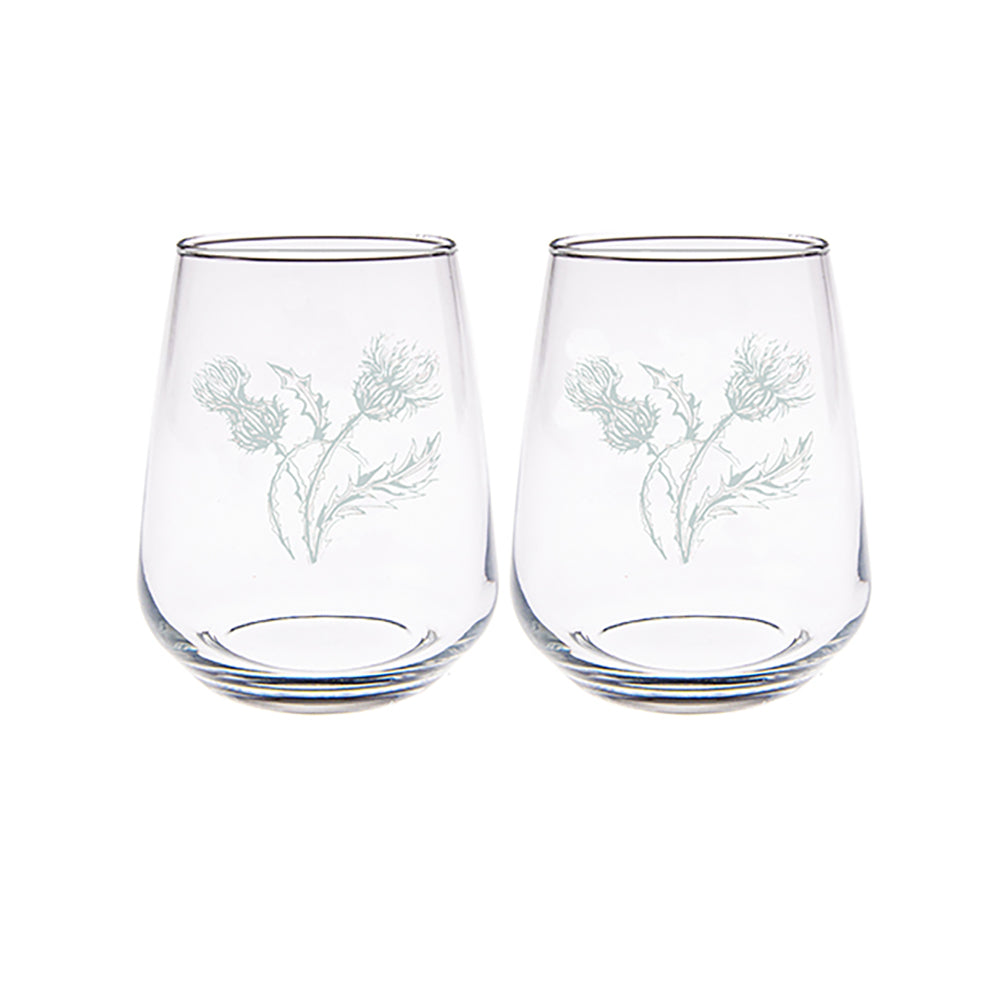 Selbrae House Thistle Trio Stemless Glasses - Set of 2