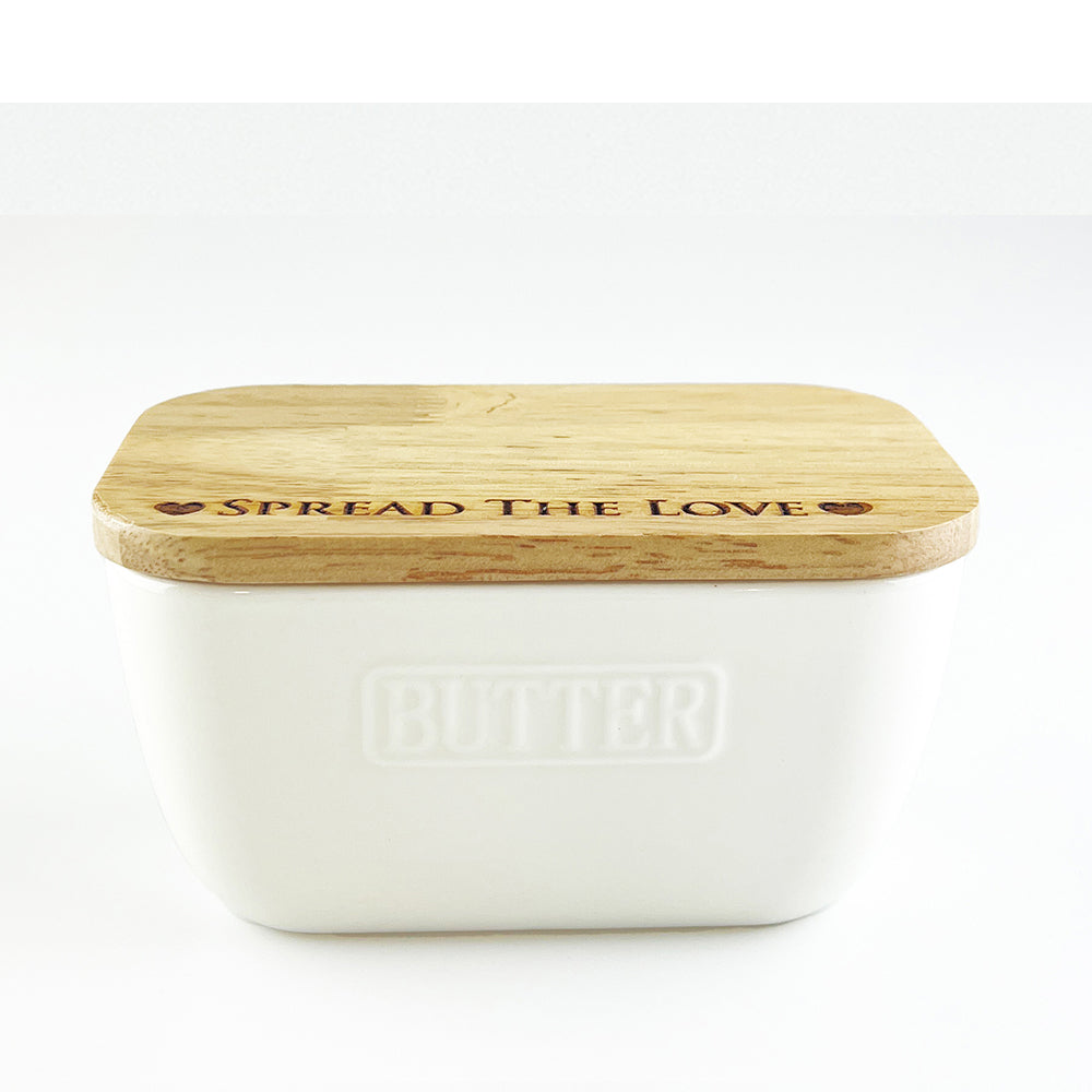 Selbrae House Spread The Love White Butter Dish