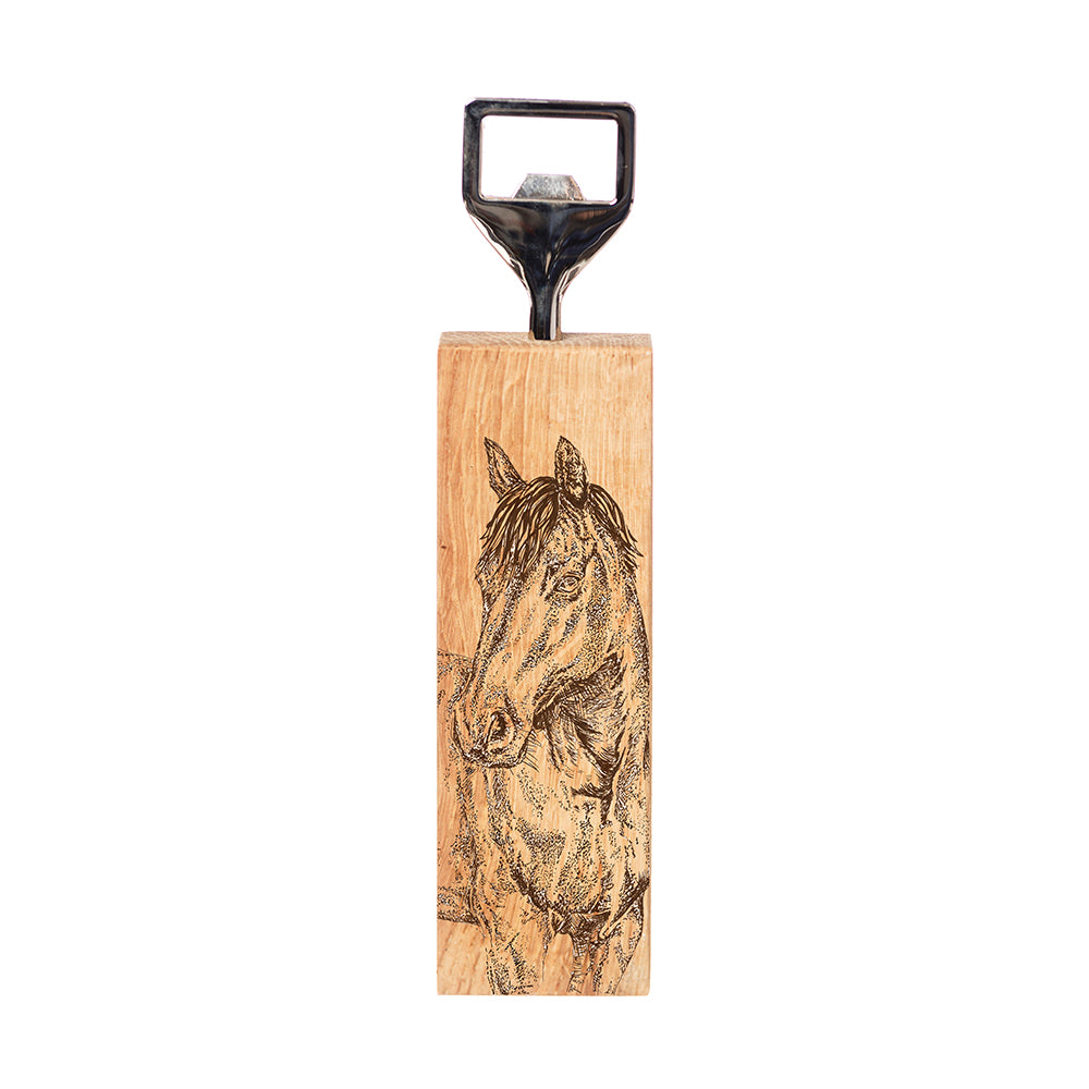 Selbrae House Horse Portrait Oak Bottle Opener