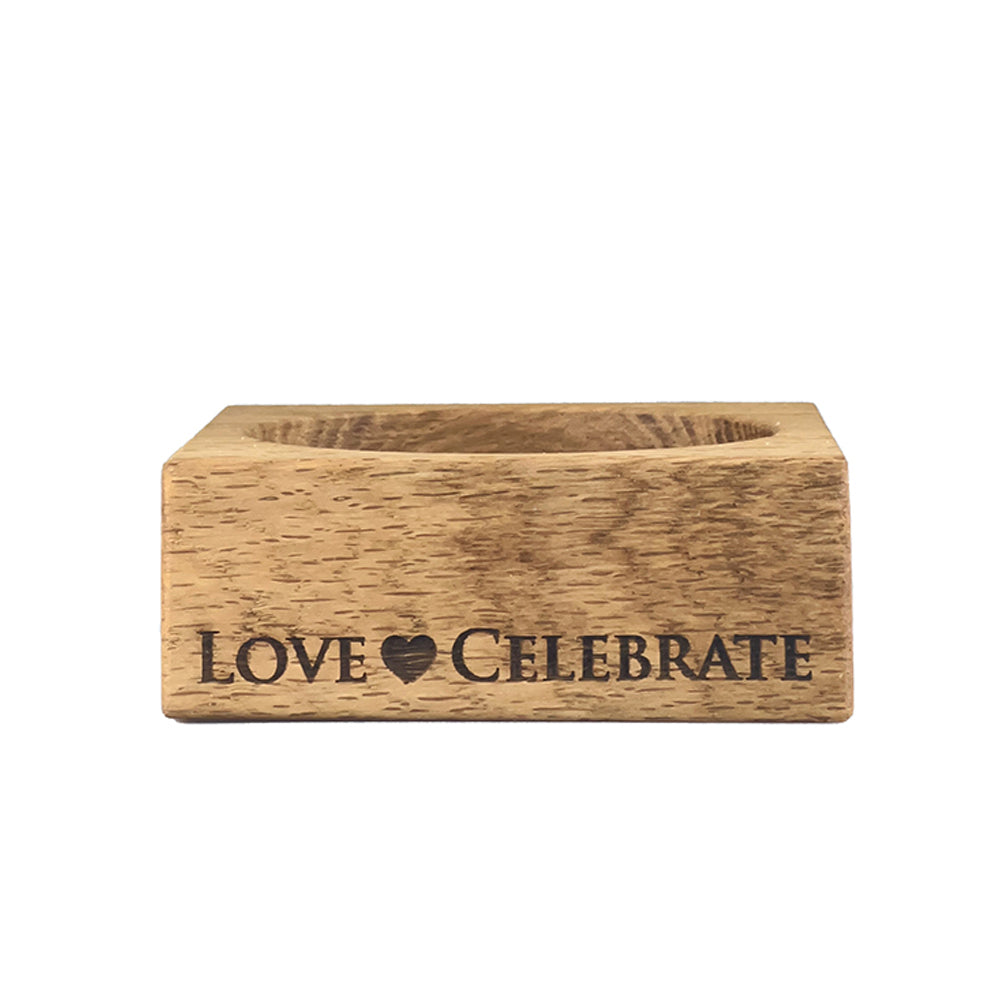 Selbrae House Love & Celebrate Oak Wine Bottle Coaster