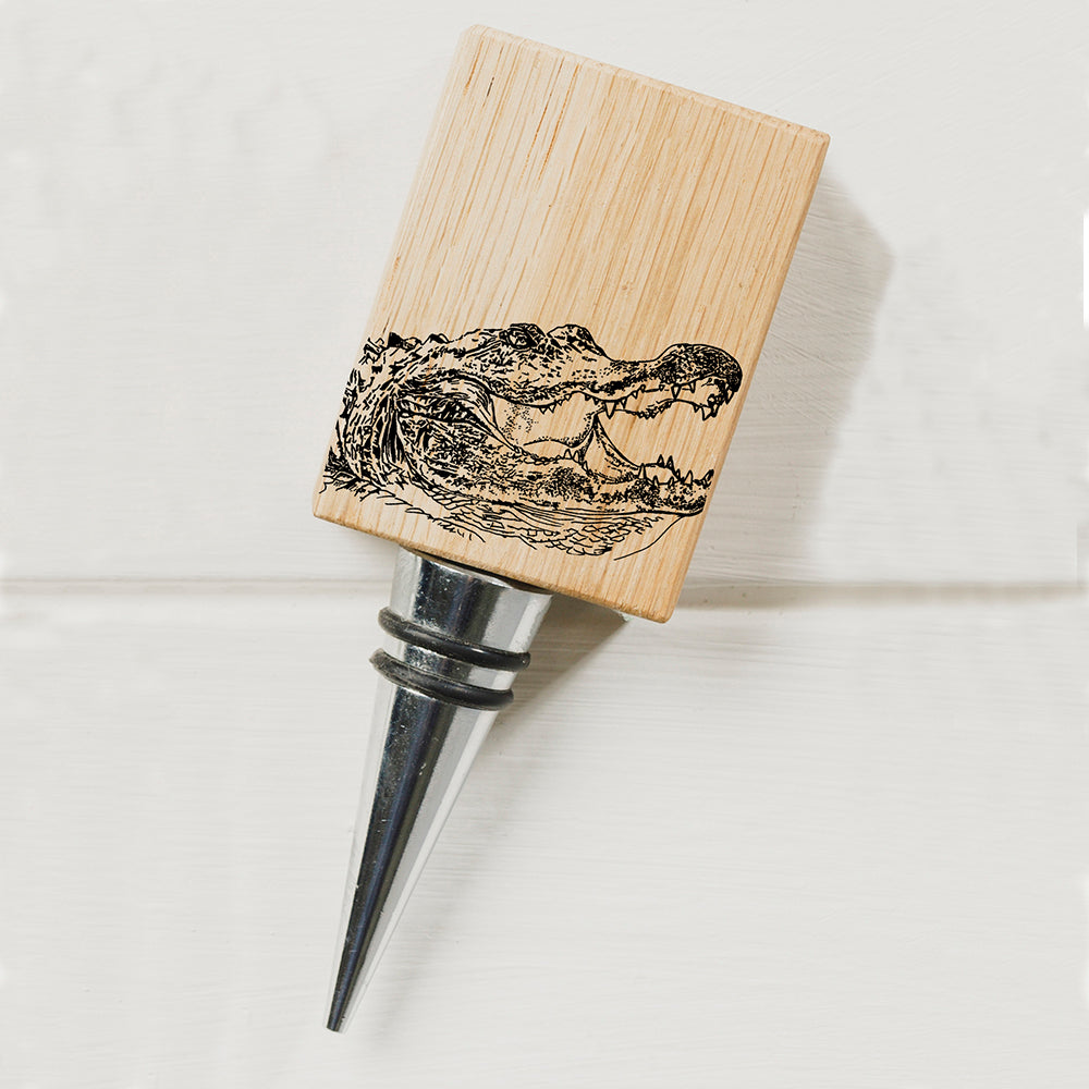 Selbrae House Alligator Oak Bottle Stopper