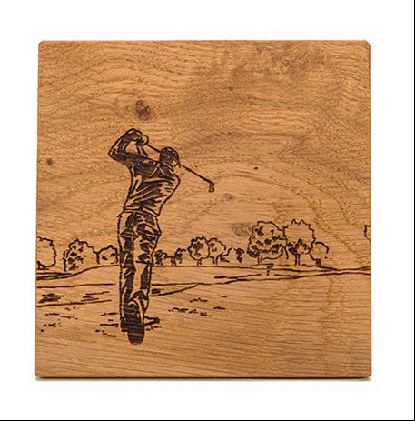 Selbrae House Golf Single Oak Coaster
