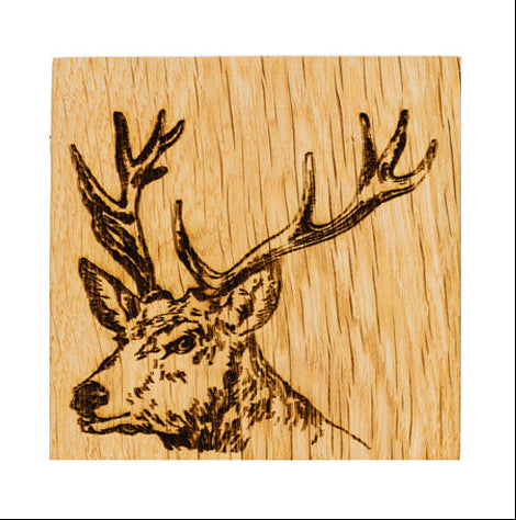Selbrae House Stag Single Oak Coaster