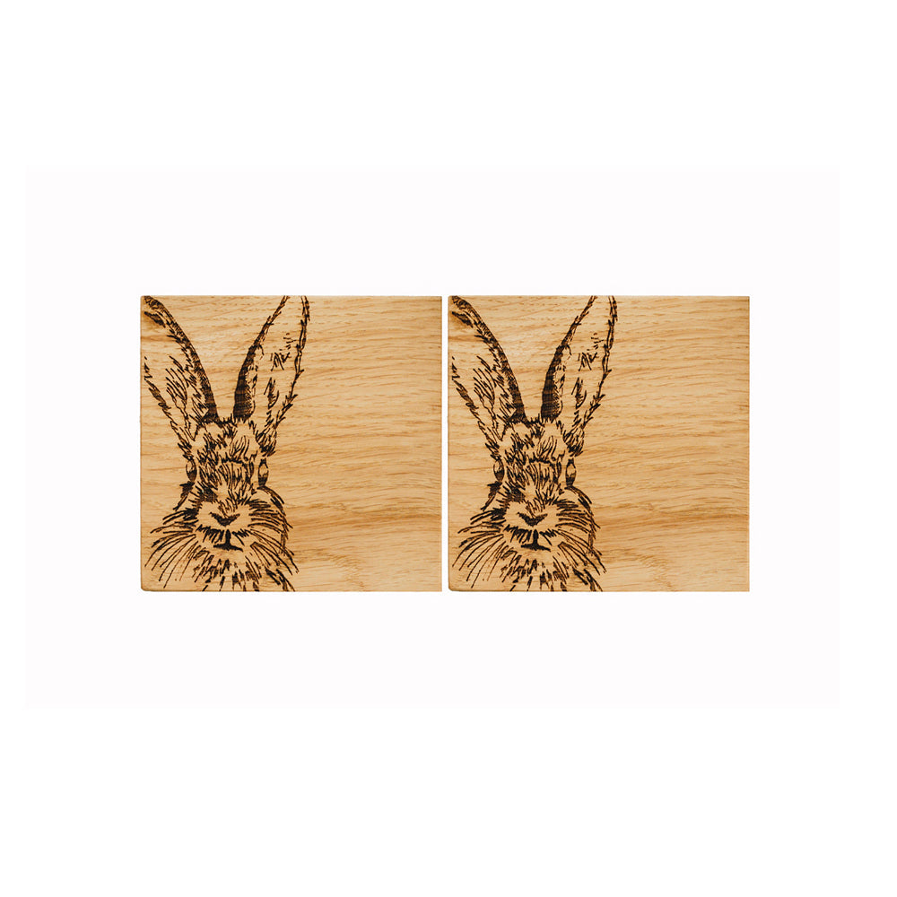 Selbrae House Hare Oak Coasters - Set of 2