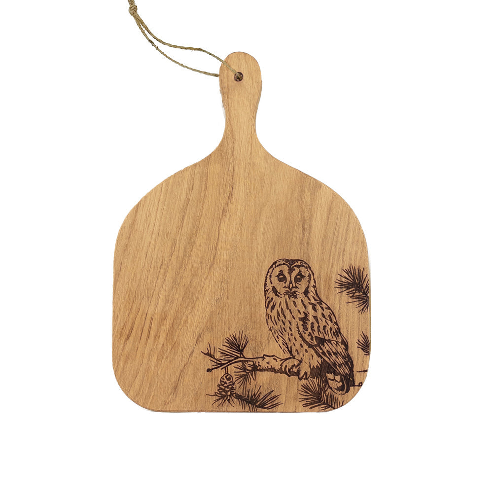 Selbrae House Tawny Owl Oak Hanging Paddle - Medium