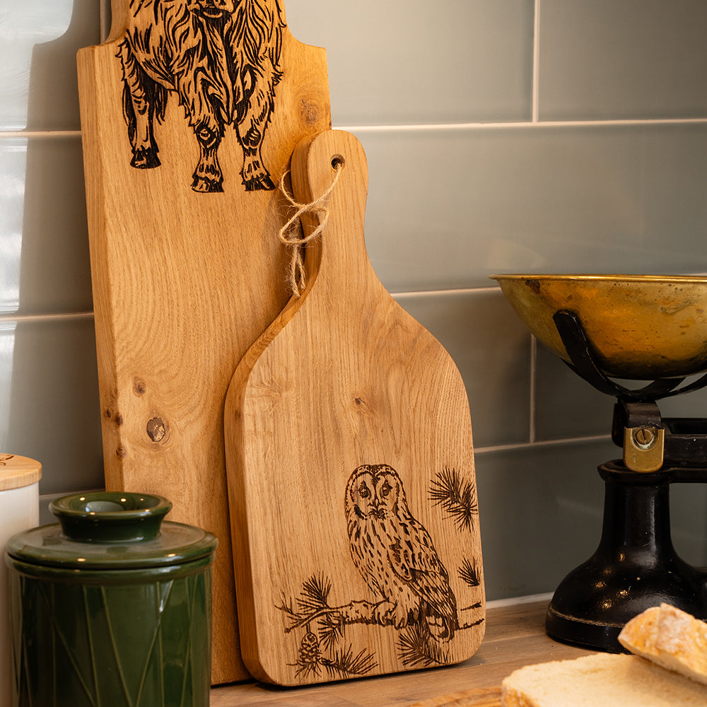 Selbrae House Tawny Owl Oak Hanging Paddle - Small