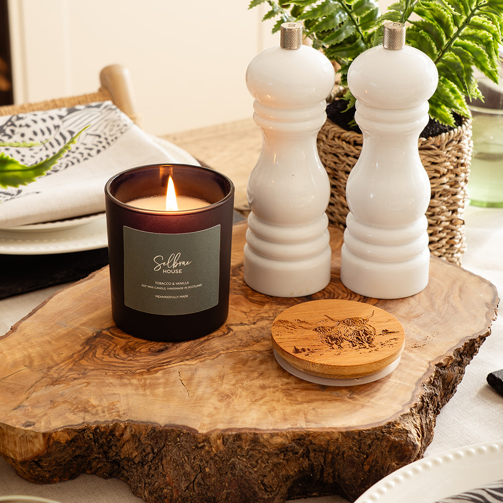 Scenic Highland Cow Tobacco Vanilla Candle