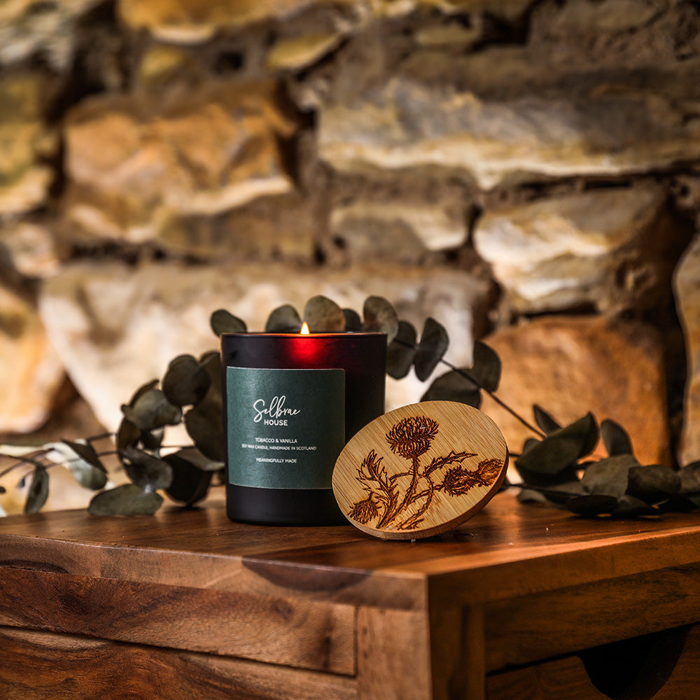 Selbrae House Thistle Trio Tobacco & Vanilla Candle