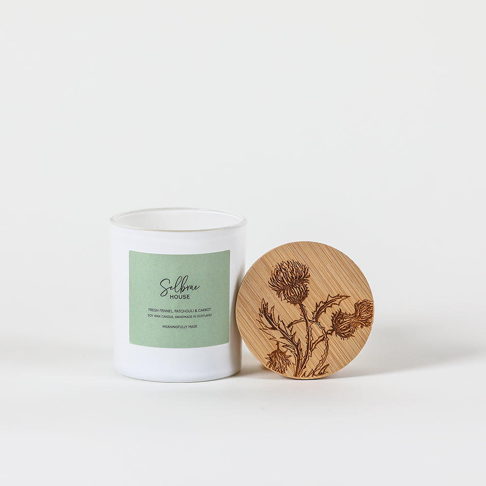 Selbrae House Thistle Trio Fresh Fennel, Patchouli & Carrot Candle