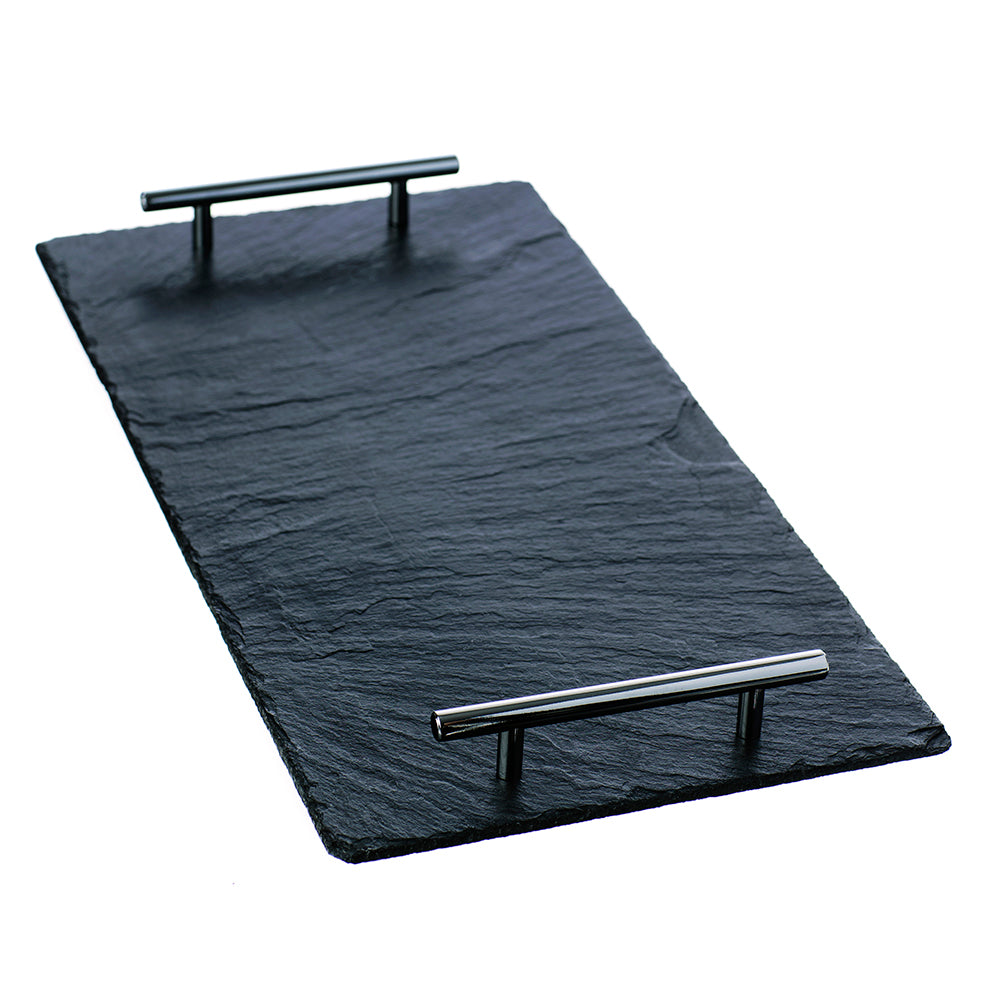 Selbrae House Plain Handle Slate Serving Tray - Large