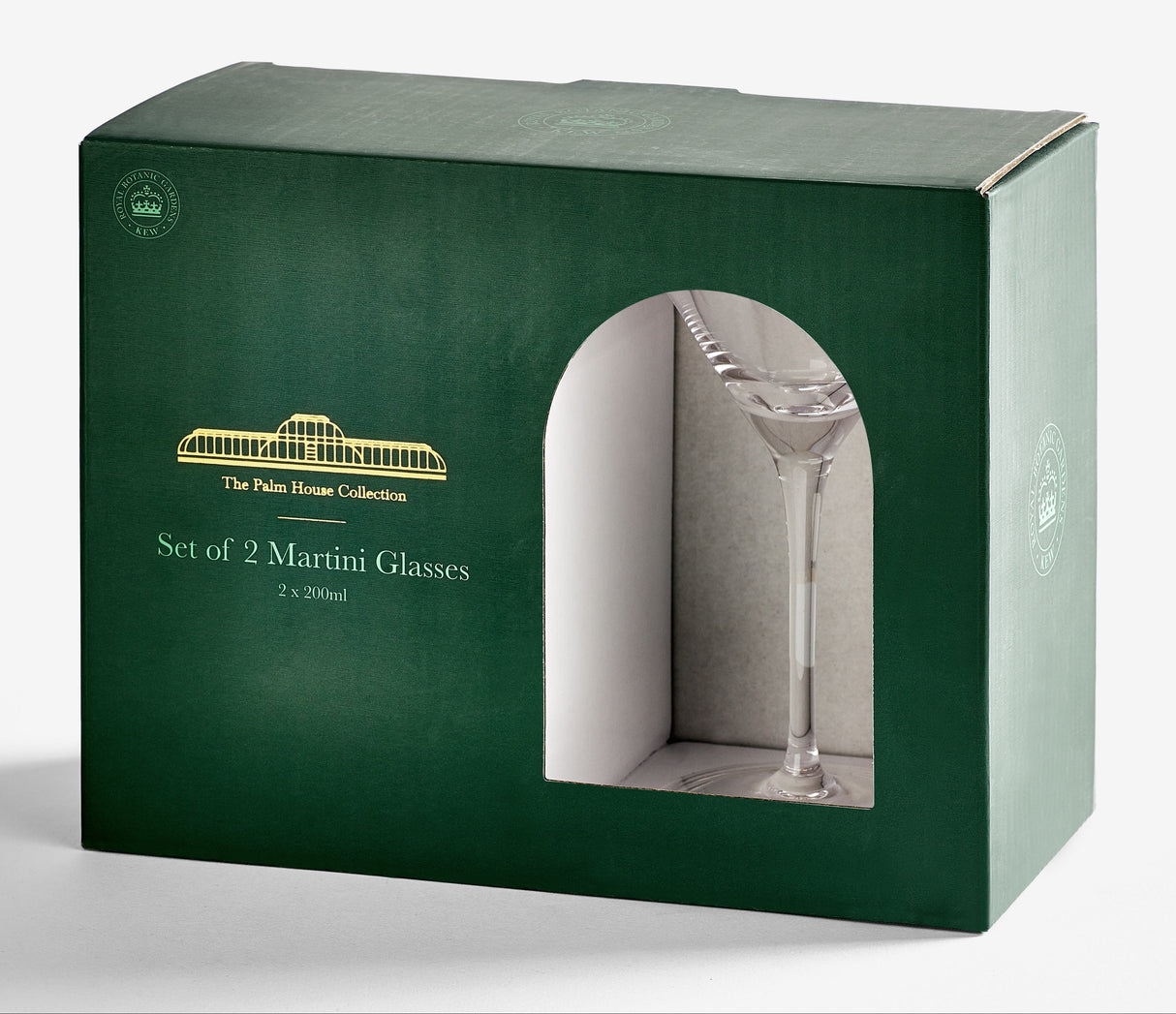 Kew Gardens Palm House Martini Set of 2 Glasses -200ml