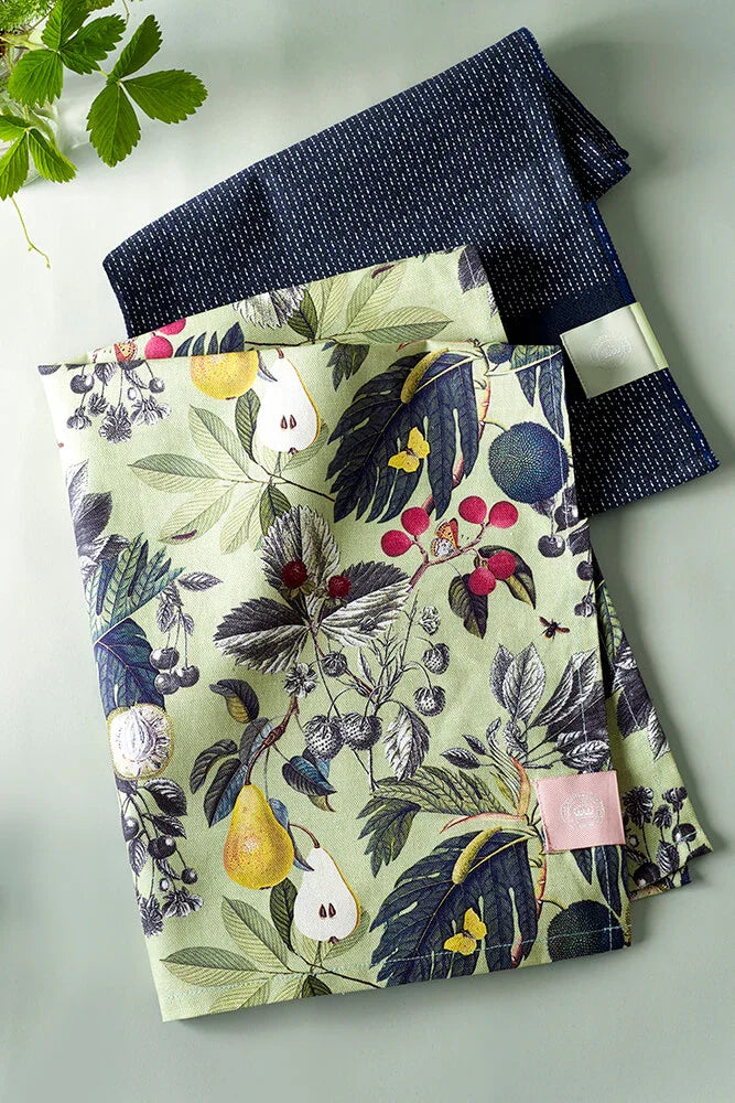 Kew Gardens Fruit and Floral Tea Towel - Set of 2, 100% cotton