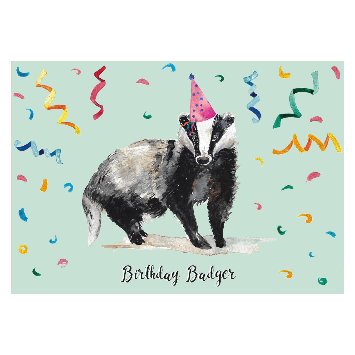 Birthday Badger Greetings Card | Katie Hipwell Design