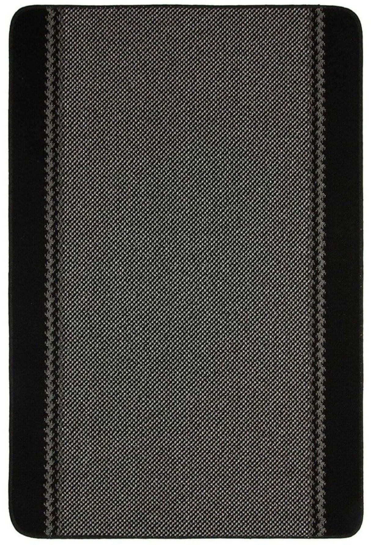 Washable Bordered Black Rug 116BL by The Rugs
