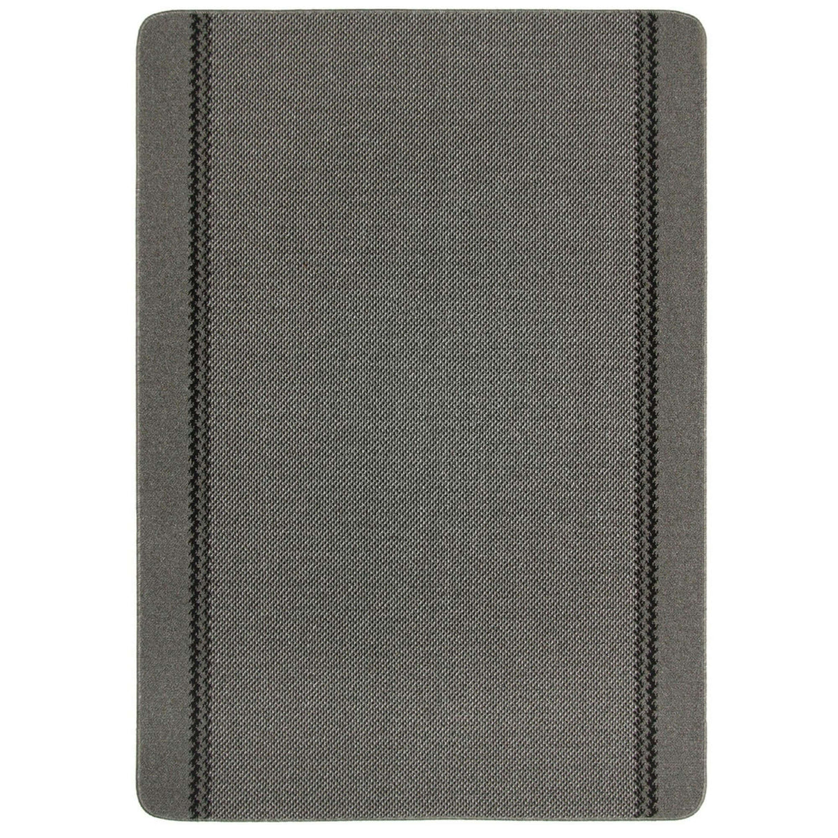 Washable Bordered Dark Grey Rug 116D | The Rugs