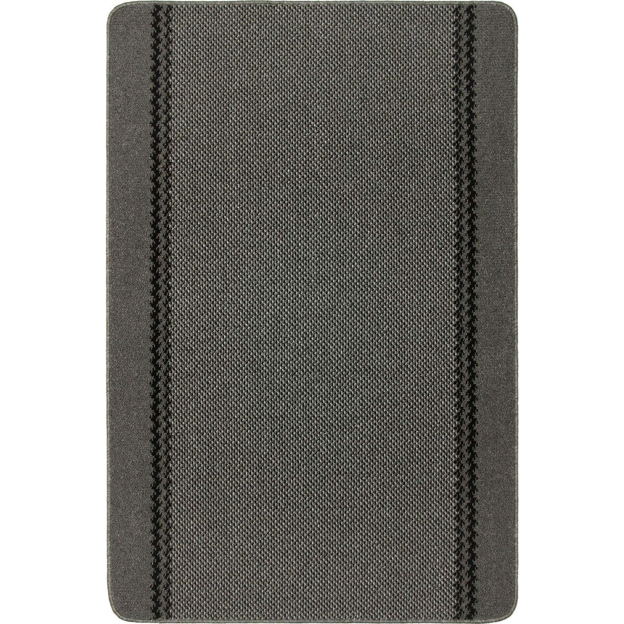 Washable Bordered Dark Grey Rug 116D | The Rugs