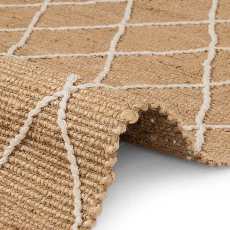 The Rugs Jute Kunu Natural Handwoven Diamond Rug