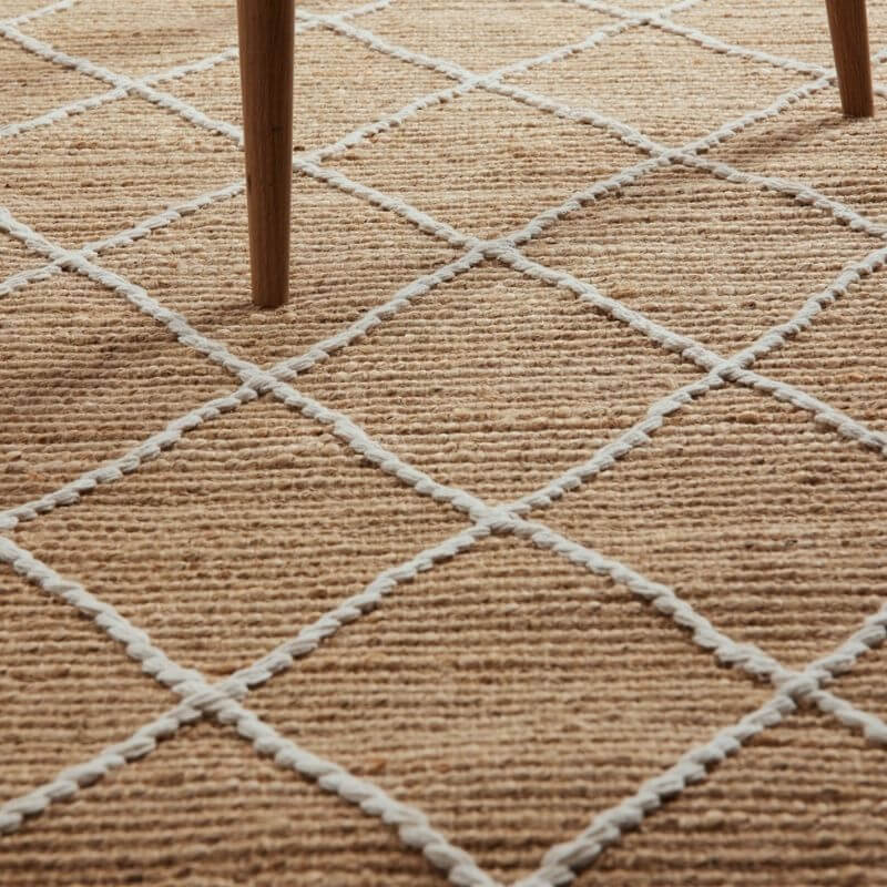 The Rugs Jute Kunu Natural Handwoven Diamond Rug