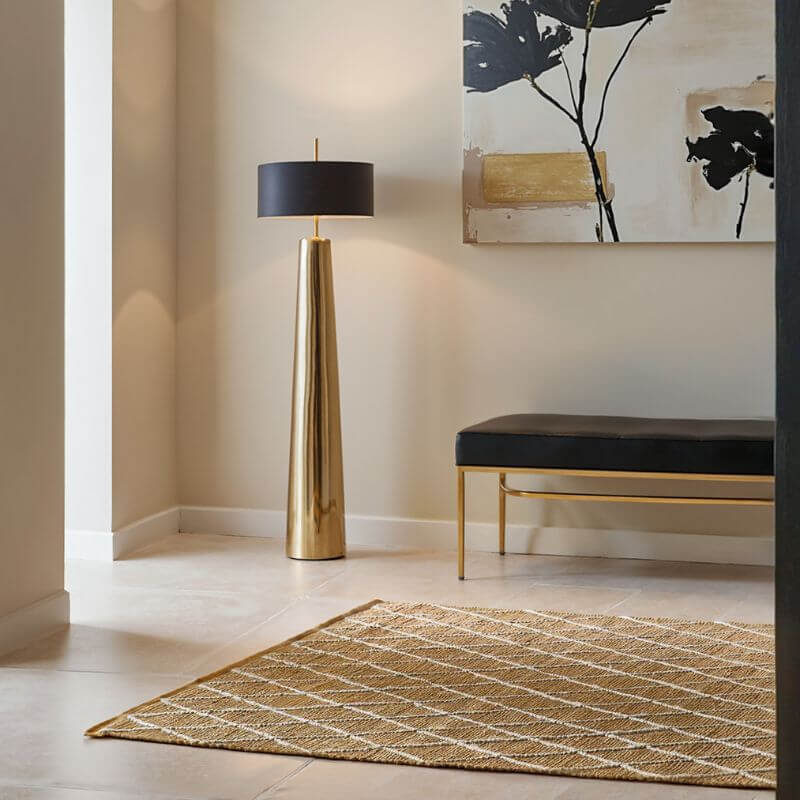 The Rugs Jute Kunu Natural Handwoven Diamond Rug