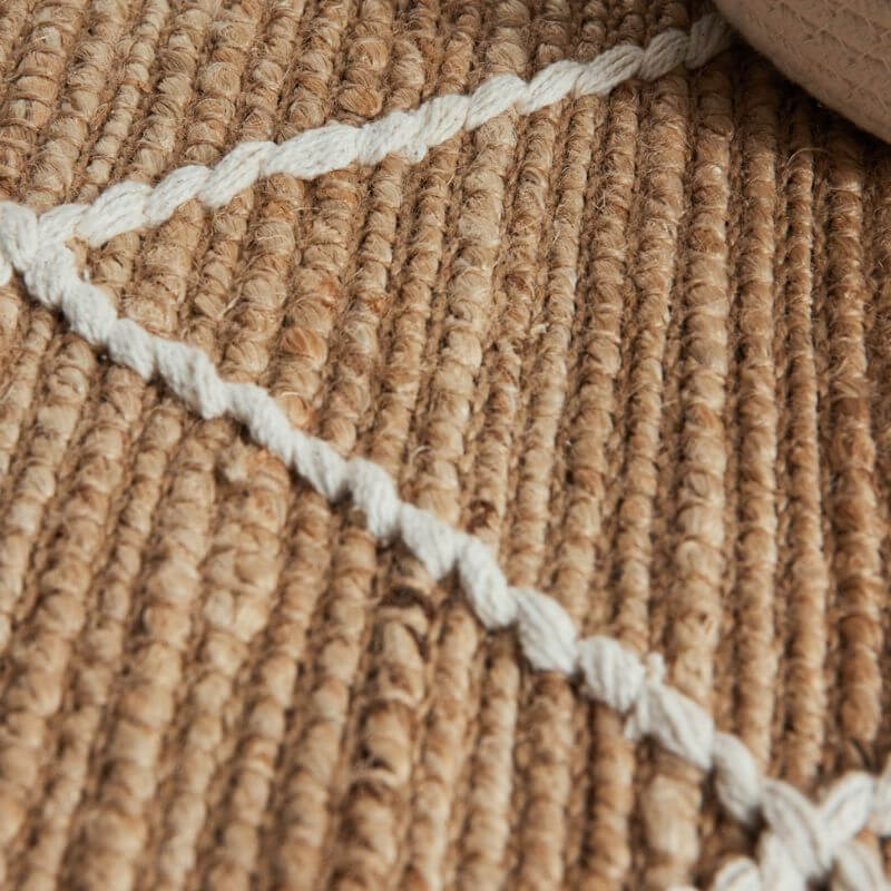 The Rugs Jute Kunu Natural Handwoven Diamond Rug