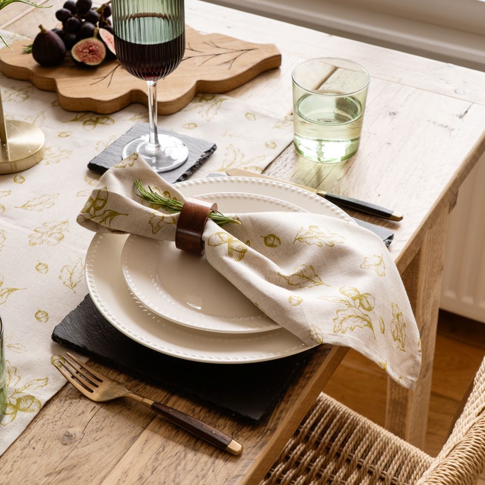 Selbrae House Autumn Acorns Linen Napkins - Set of 2