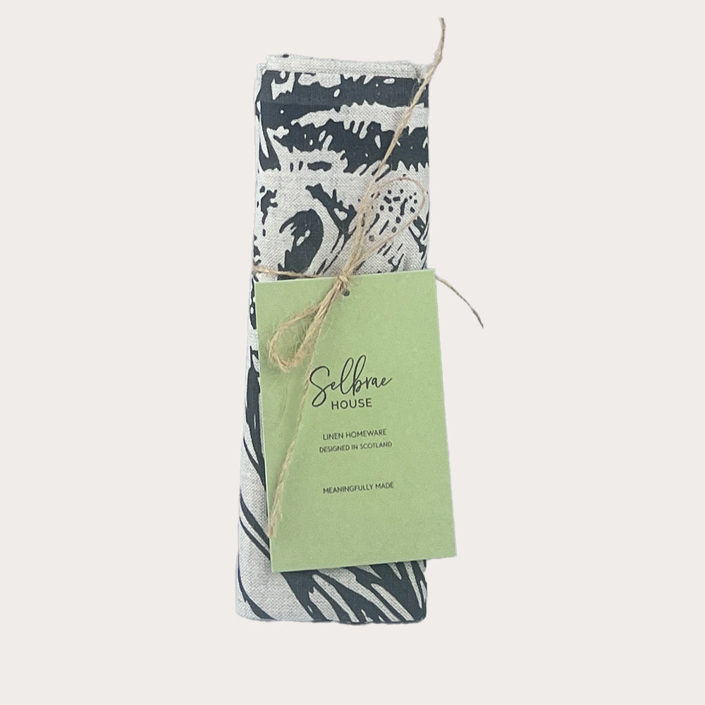 Highland Cow Selbrae House Linen Tea Towel