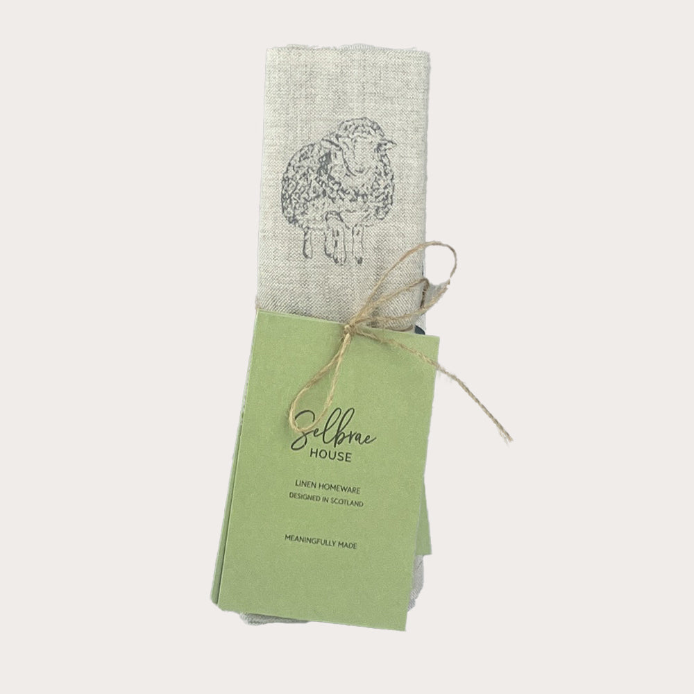 Selbrae House Sheep Linen Tea Towel
