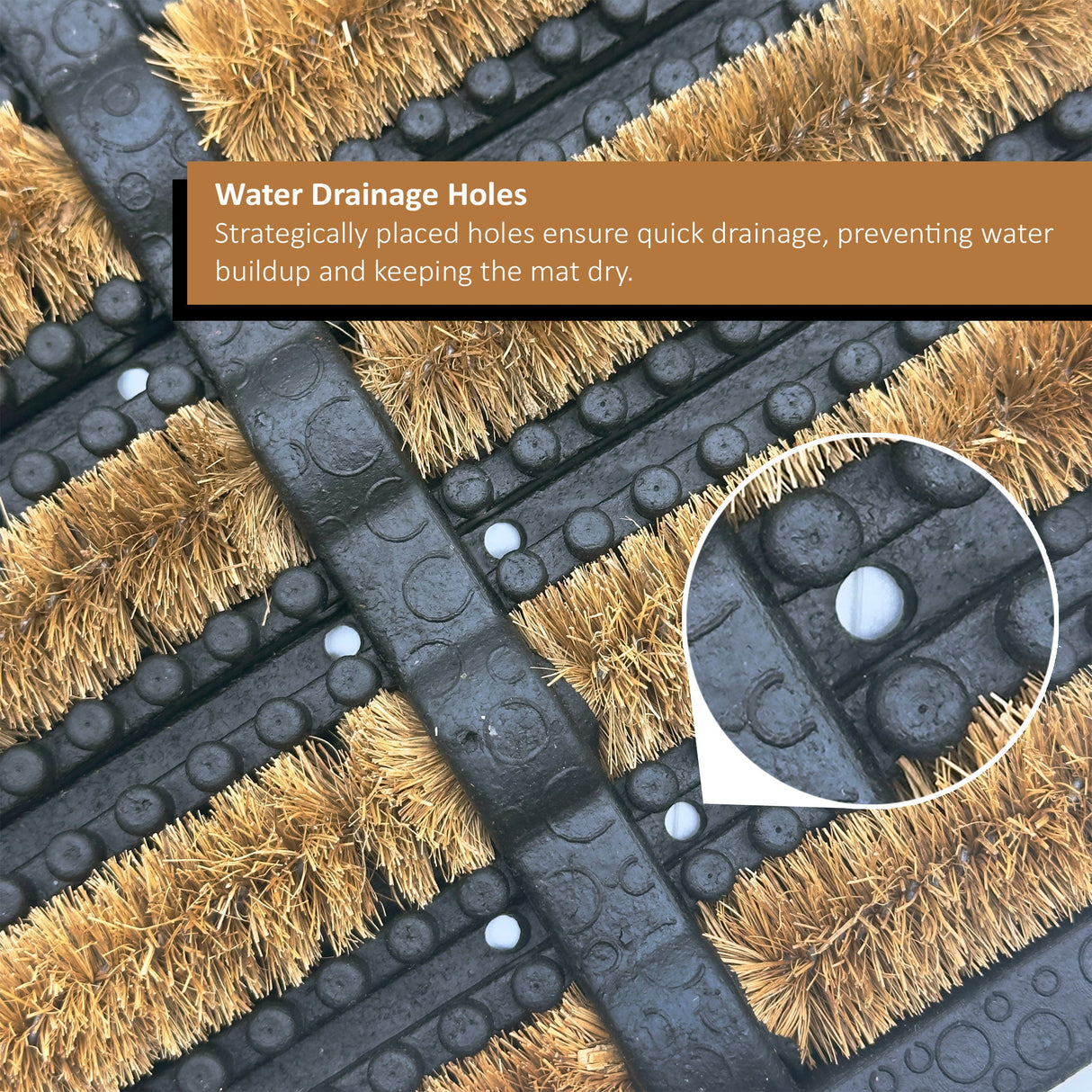 Nicoman Rubber and Coir Scraper Door Mat - 75cm X 45cm