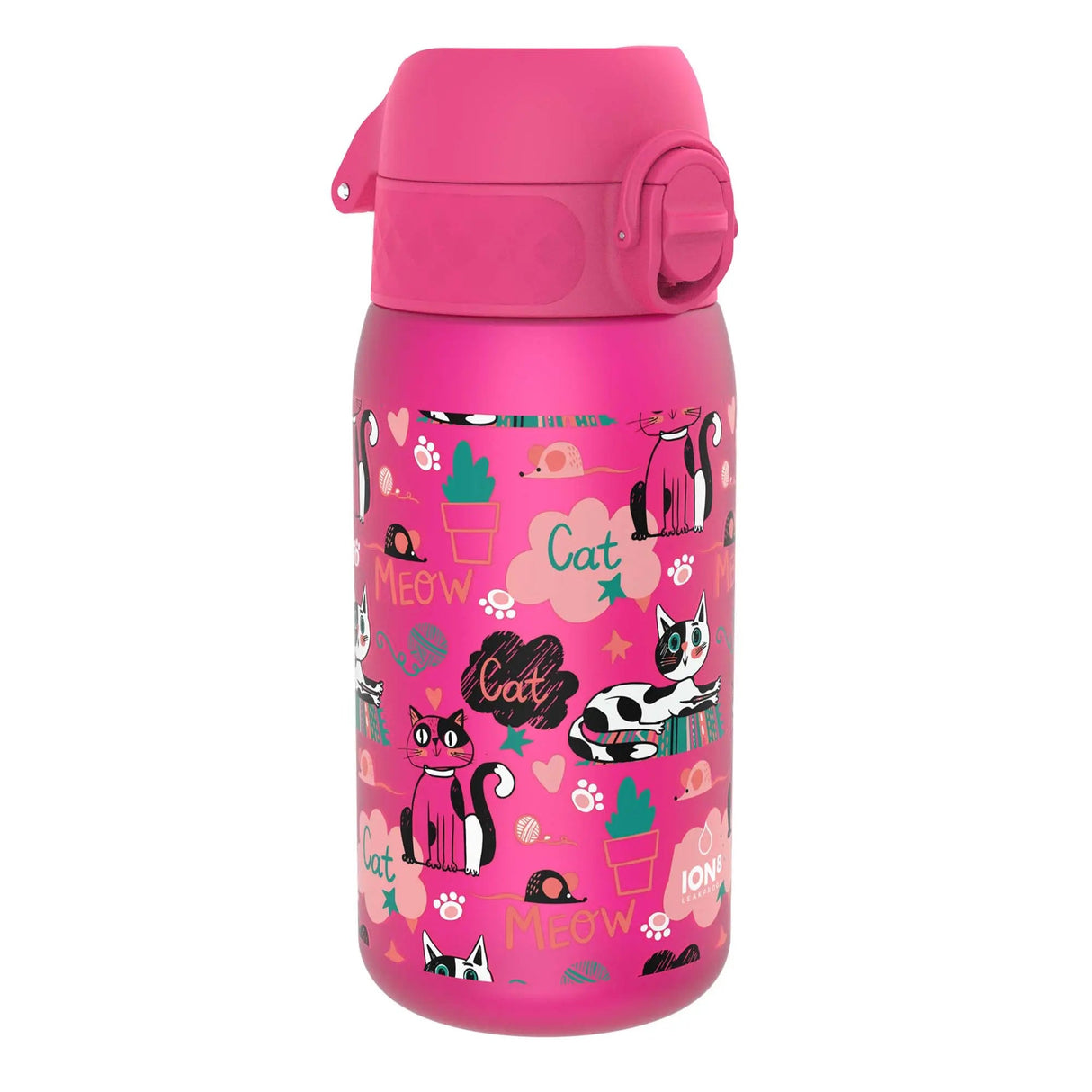 ION8 Leak Proof Kids Water Bottle, Recyclon, Kittens, 350ml (12oz)