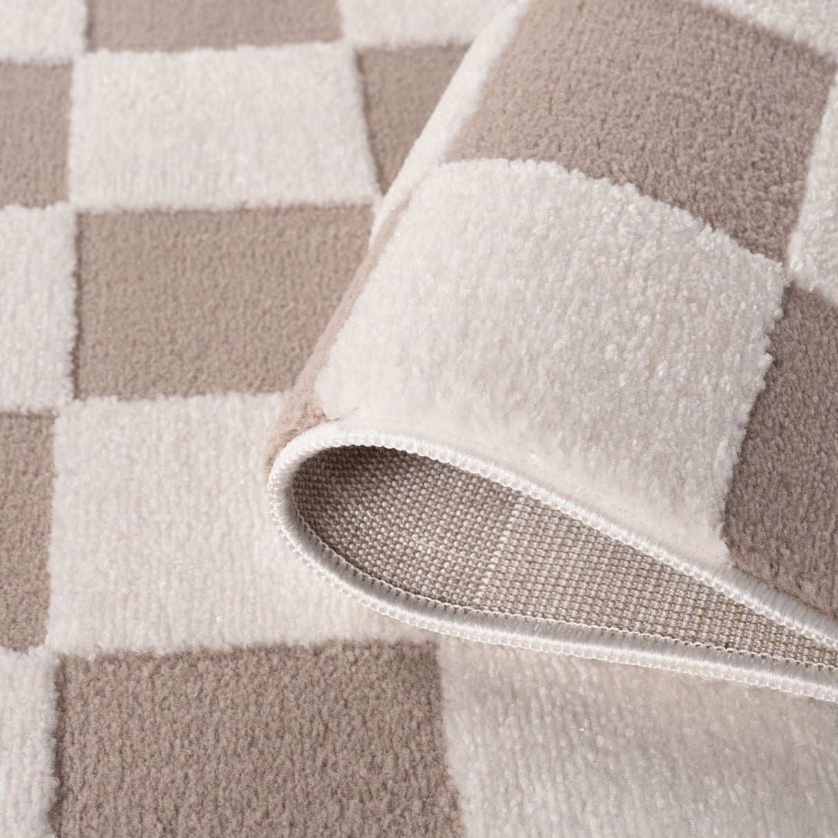 The Rugs Loft Checkerboard Beige Rug