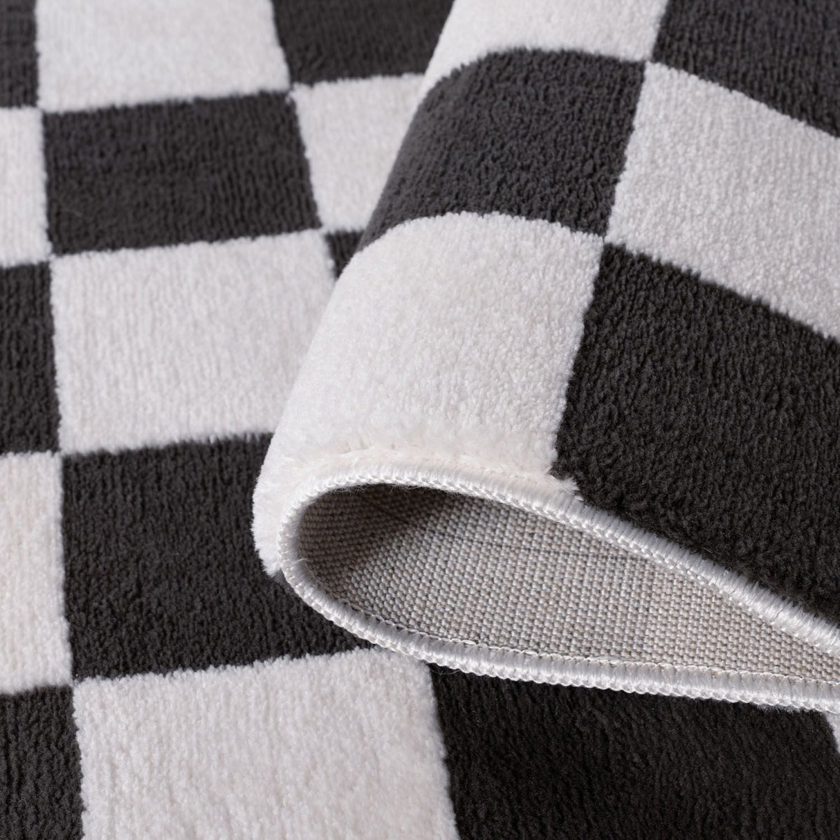 The Rugs Loft Checkerboard Dark Grey Rug