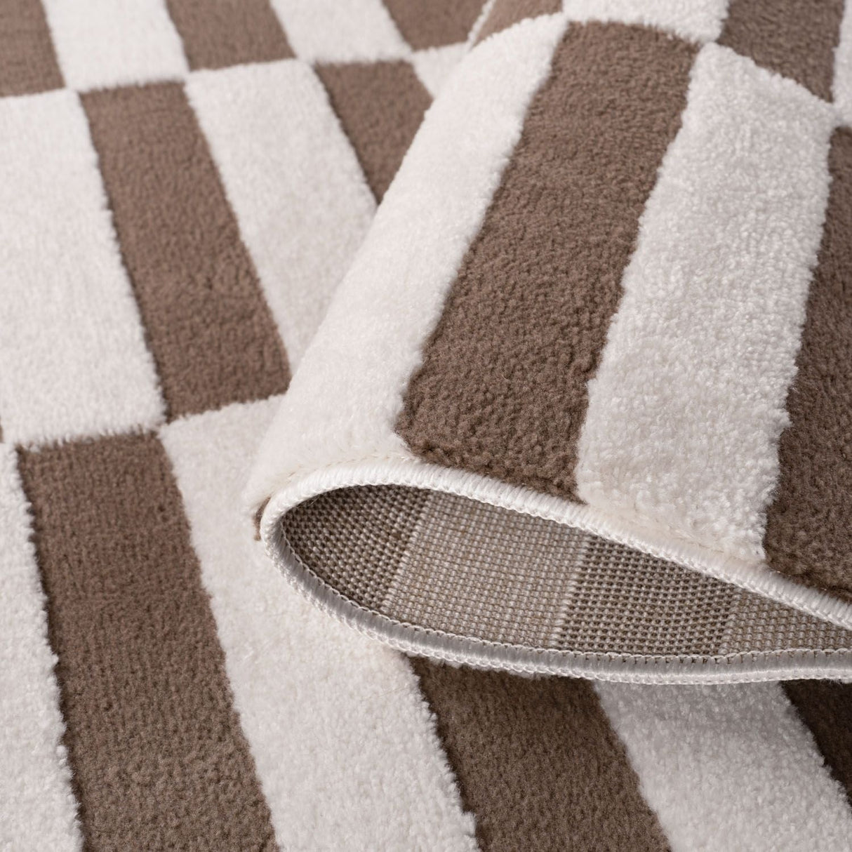 The Rugs Loft Striped Brown Rug