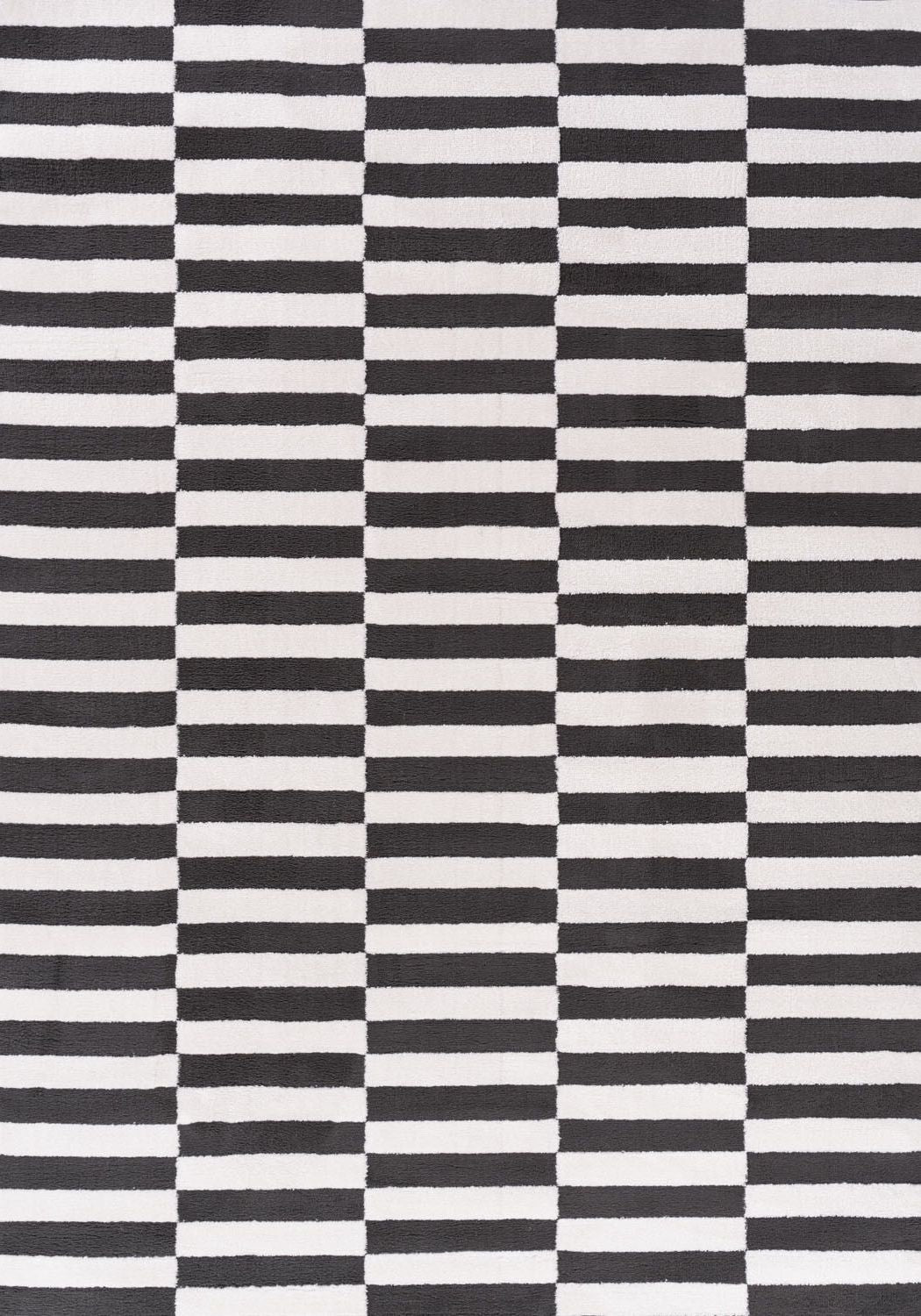 The Rugs Loft Striped Dark Grey Rug