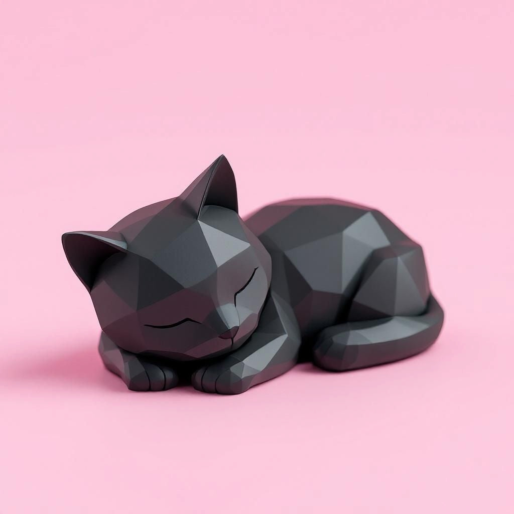 Filamora Studios Low Poly Kitten Sculpture