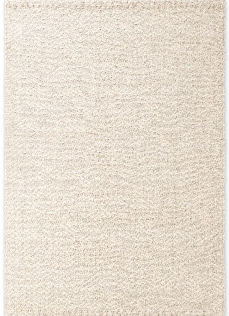 The Rugs Majoli Natural White Herringbone Wool Jute Rug