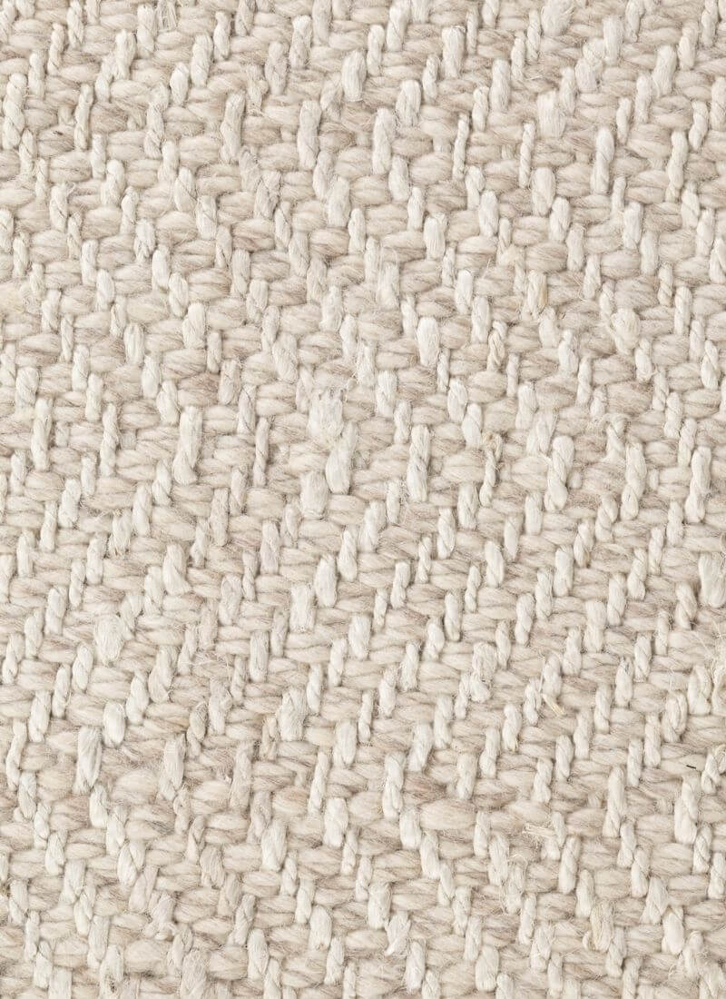 The Rugs Majoli Natural White Herringbone Wool Jute Rug