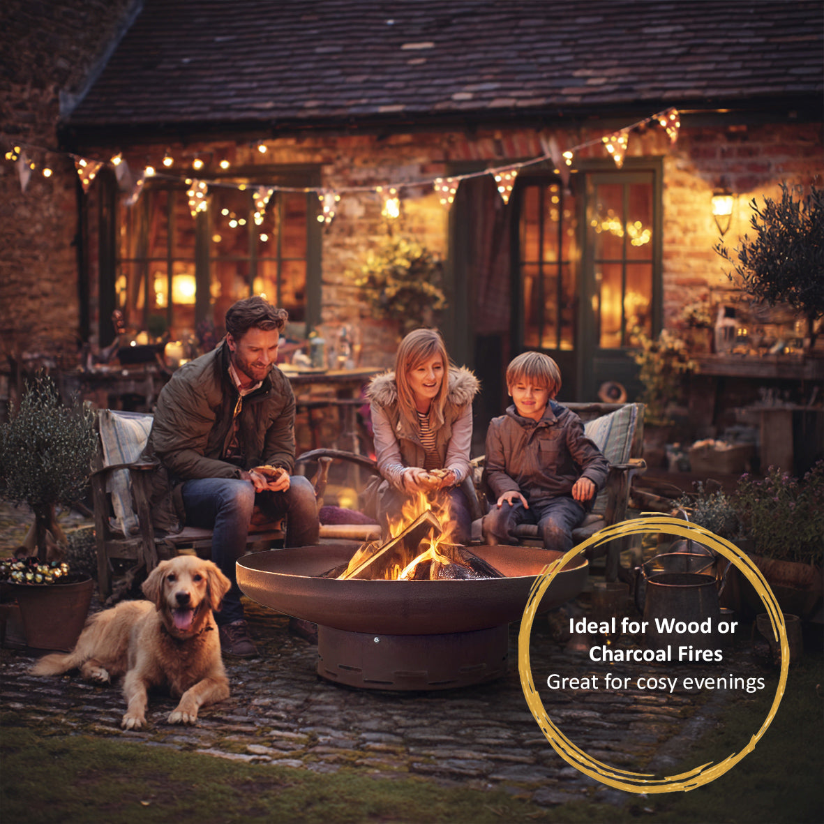 Nicoman Heavy-Duty Pre-Rusted Metal Corten Steel Round Firepit
