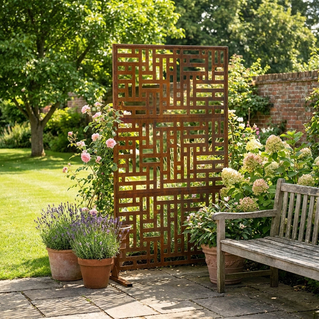 Nicoman Metal Indoor/Outdoor Privacy Screen 90cm x 180cm - Maze