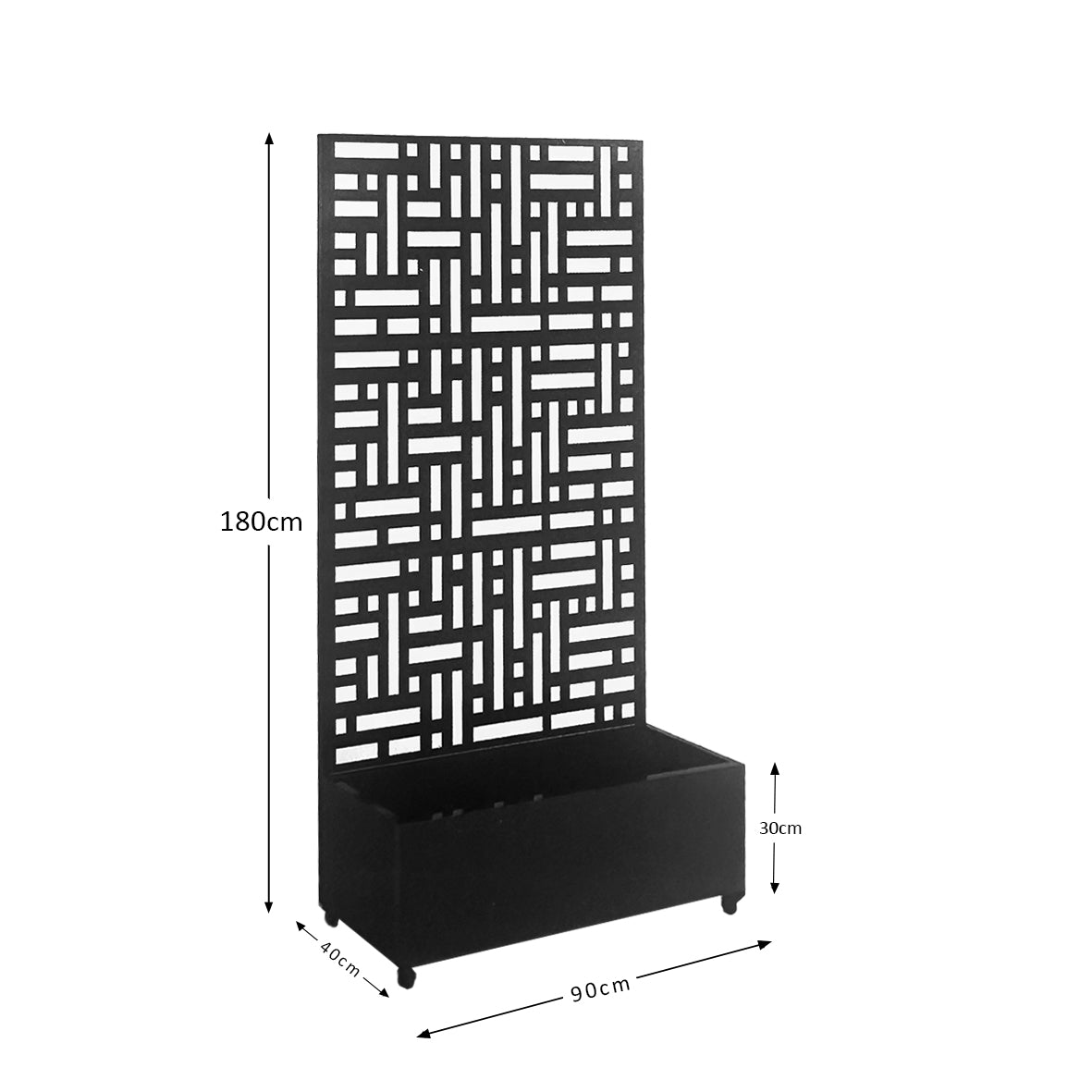 Nicoman Metal Indoor/Outdoor Privacy Screen with Plant Pot - 90cm x 180cm