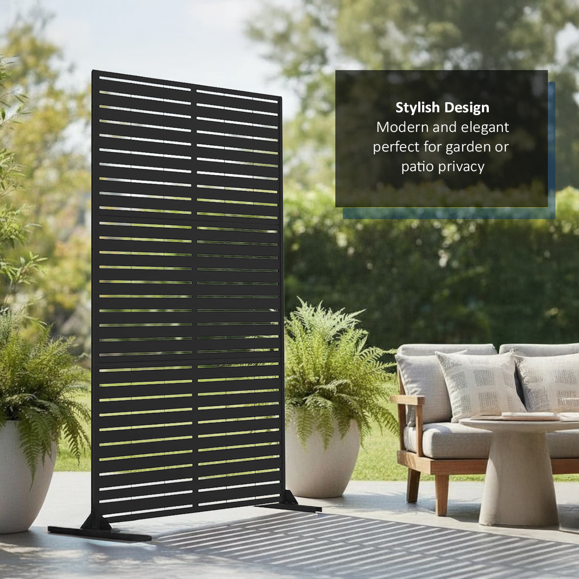 Nicoman Metal Indoor/Outdoor Privacy Screen 90cm x 180cm - Slats