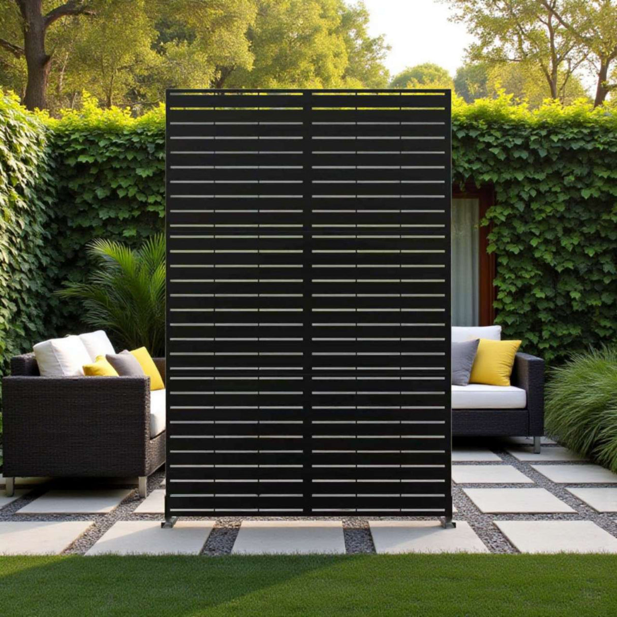Nicoman Metal Indoor/Outdoor Privacy Screen 90cm x 180cm - Slats