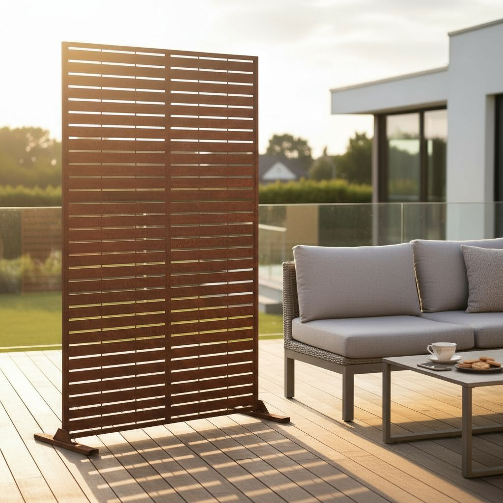 Nicoman Metal Indoor/Outdoor Privacy Screen 90cm x 180cm - Slats