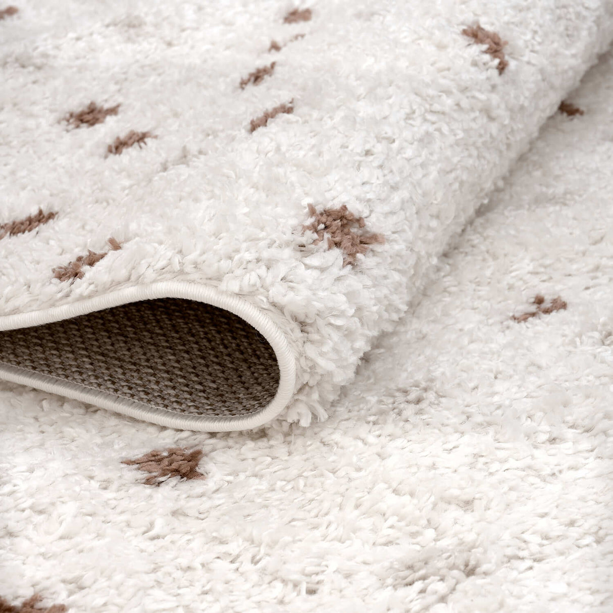 The Rugs Moodi Shaggy Cream Terra Biscotti Rug