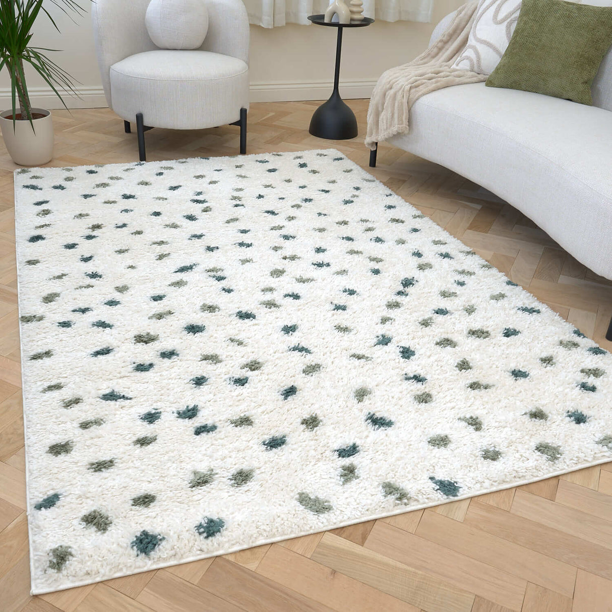The Rugs Moodi Shaggy Green Drizzle Rug