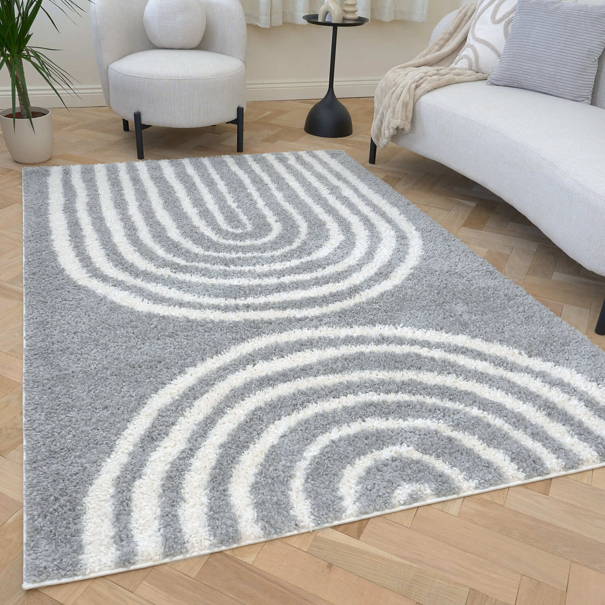 The Rugs Moodi Shaggy Grey Echo Rug