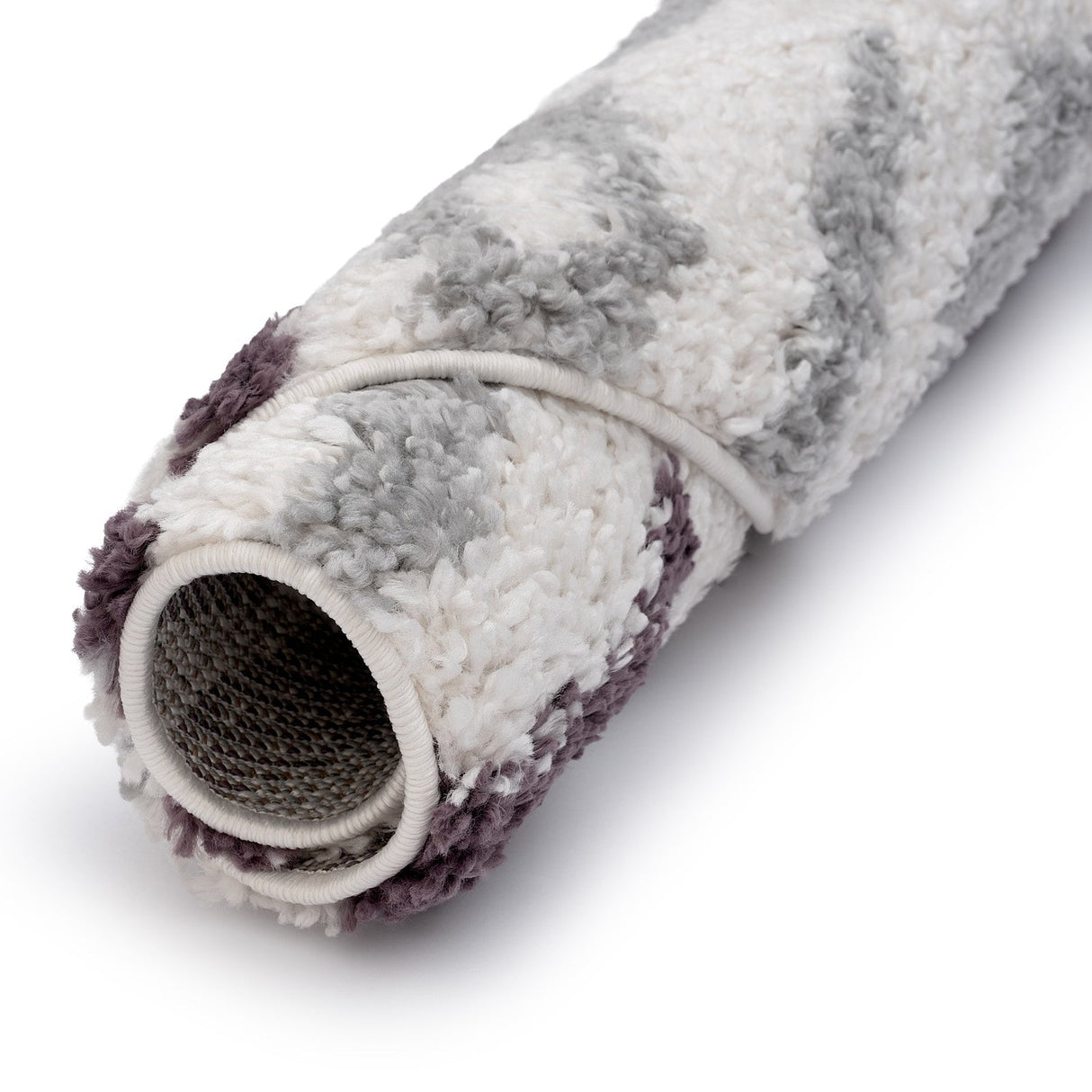 The Rugs Moodi Shaggy Grey Purple Mauvine Rug