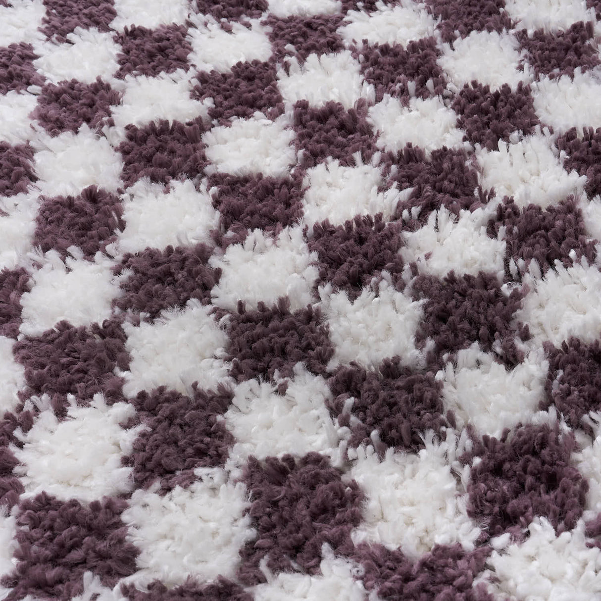 The Rugs Moodi Shaggy Purple Mosscheck Rug