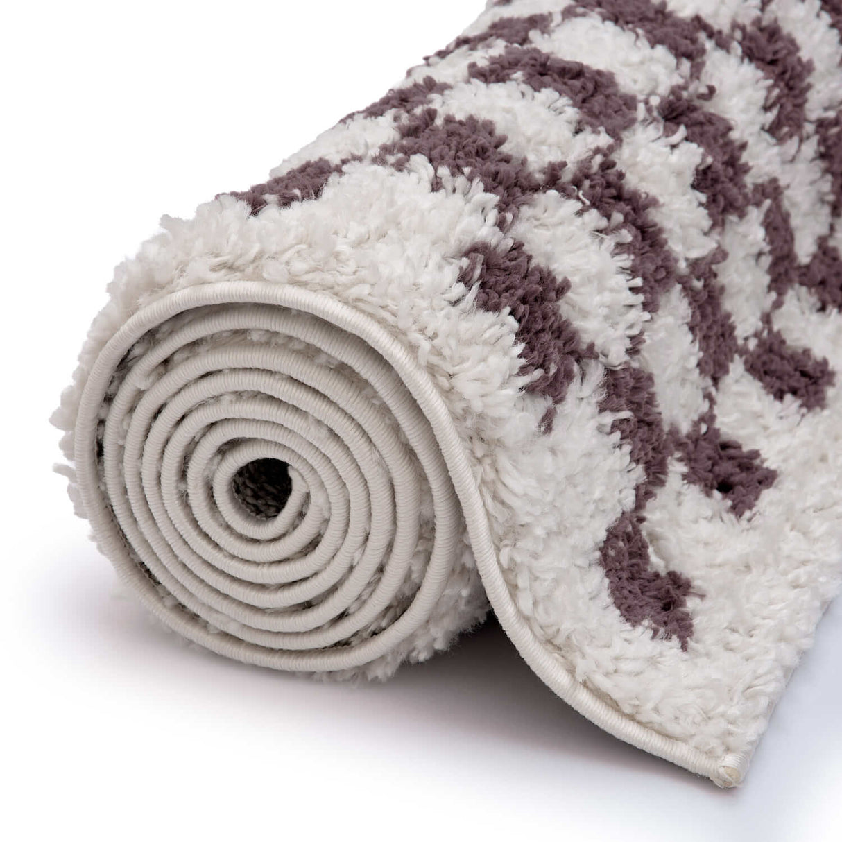 The Rugs Moodi Shaggy Purple Mosscheck Rug