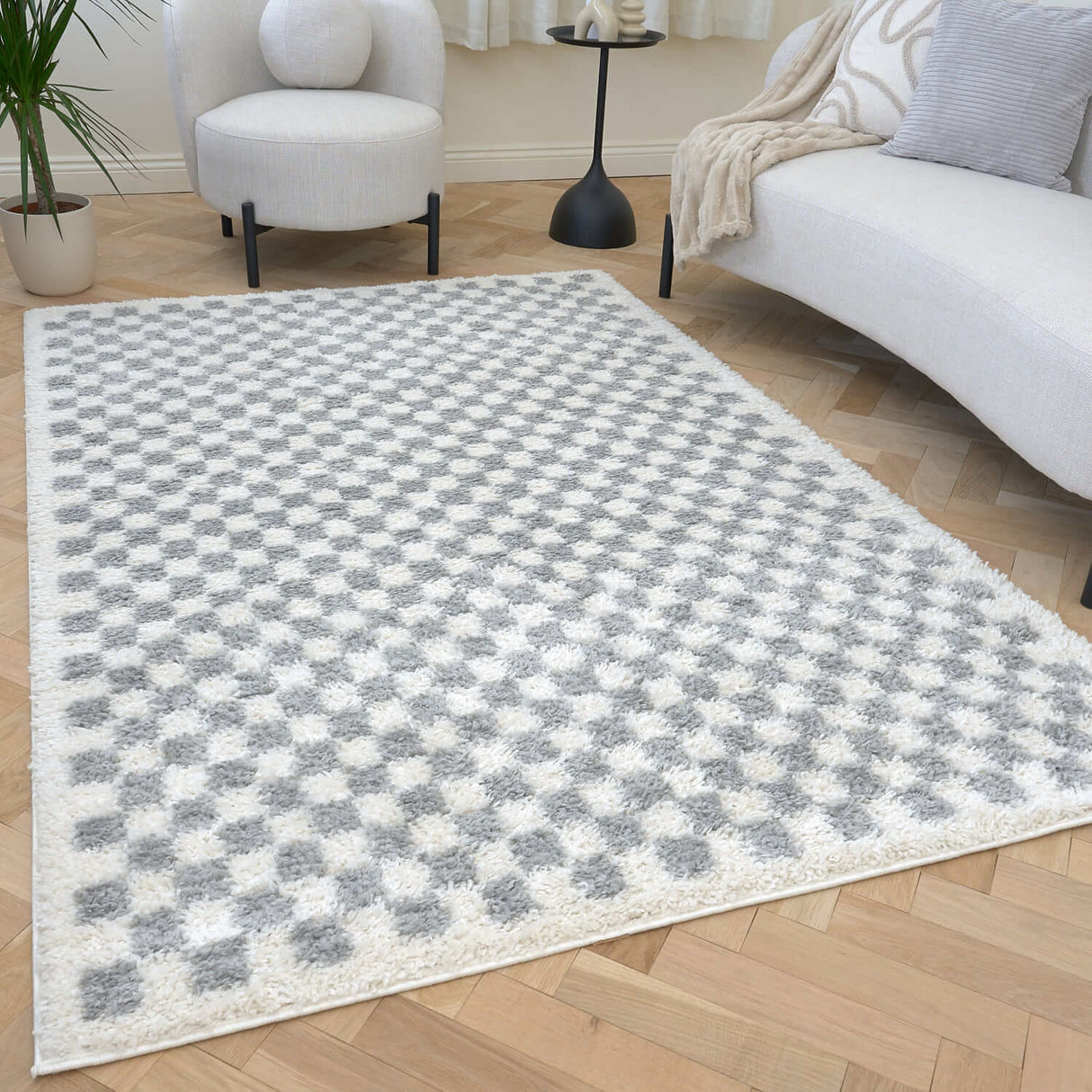 The Rugs Moodi Shaggy Grey Mulberry Rug